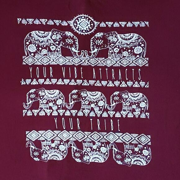 French Pastry Los Angeles Your Vibe Attracts Your Tribe Elephant Tee Shirt 2XL - Picture 2 of 10